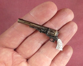 Miniature Colt Navy Revolver Pistol Gun die-cast solid metal weapon