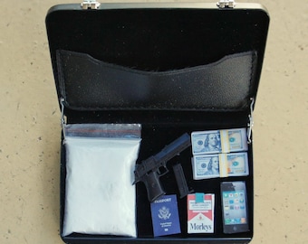 1/6 Scale Miniature Model Gangster Briefcase