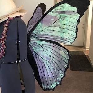 Stunning Blue Morpho  butterfly wings adult or children, Blue Butterfly Costume, Fairy Wings,  Renaissance Festival , Coachella, Burning man