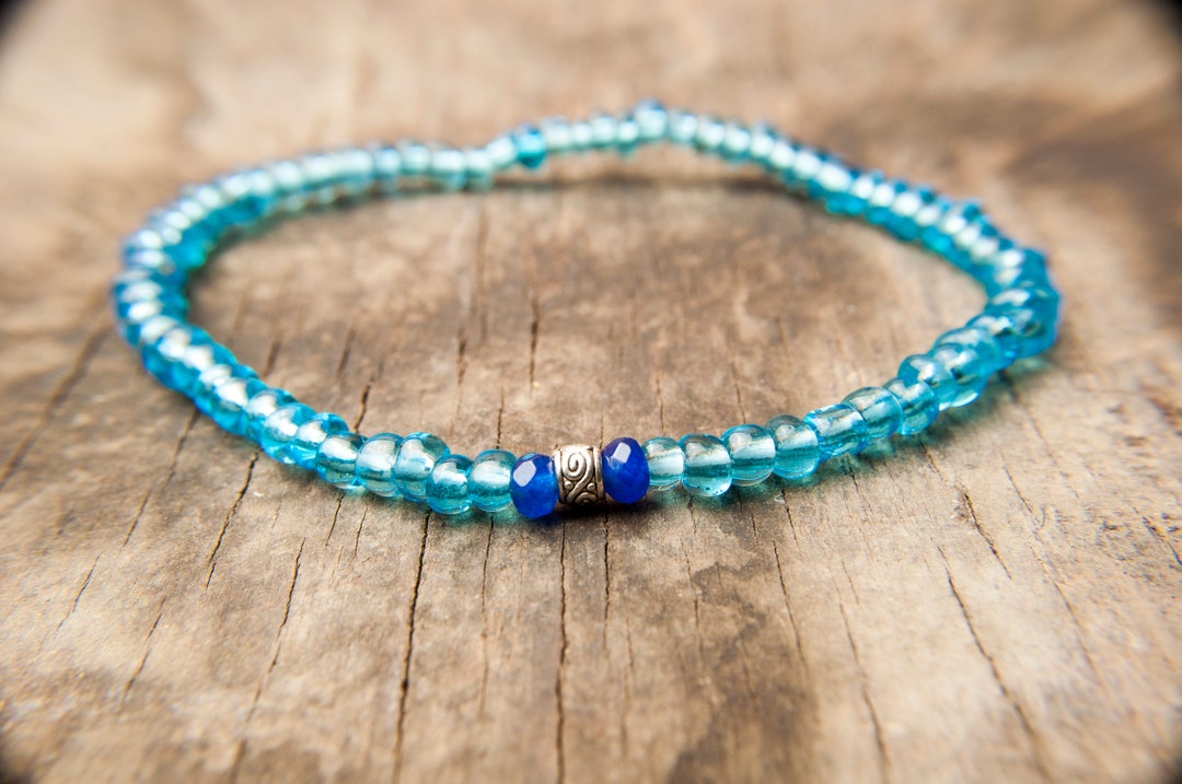 Bracciale blu cristalli e perline - Gioielli - Bracciali e cavigli