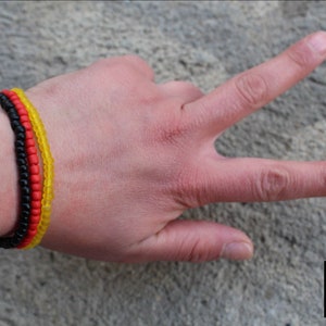 Deutschland Flagge Armband, Deutschland Flagge, Geschenk set, Herren Armband Set, Patriotischer Schmuck, Layering Armband, International Band