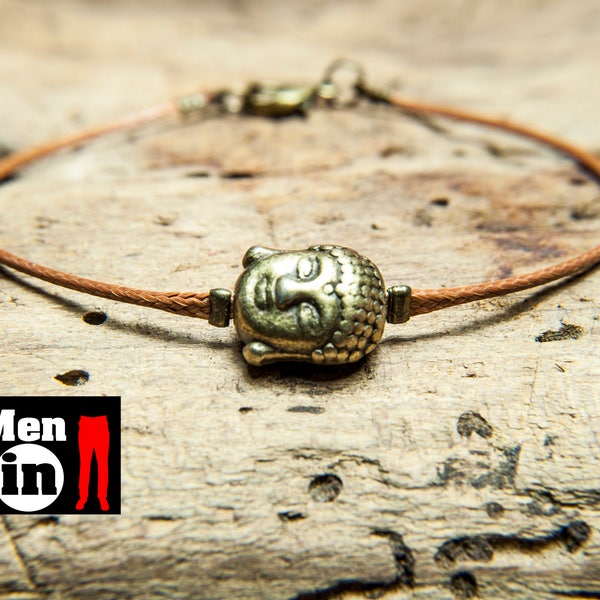 Men Buddha Bracelet, Men Ohm Bracelet, Om Bracelet, Buddha Head bangle, Men Yoga bracelet, Men Simple bracelet, Men Thin bracelet, Men gift