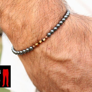 Bracciale da uomo, Bracciale in ematite da uomo, Bracciale da uomo, Bracciale in cristallo da uomo, Bracciale in pietra preziosa da uomo, Bracciale unisex, Bracciale sottile da uomo