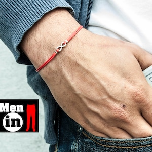 Infinity Bracelet for Her, Men Red Bracelet, Men Infinity Bracelet, Protection Bracelet, Skinny Bracelet, Men Boho Bracelet, Unisex Bracelet