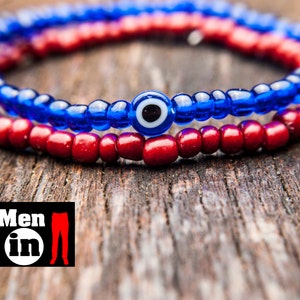 Evil Eye Bracelet for Men, Evil Eye Bracelet, Men Simple Bracelet, Men Protect Bracelet, Unisex Bracelet, Men Bracelet, Men Double Bracelet