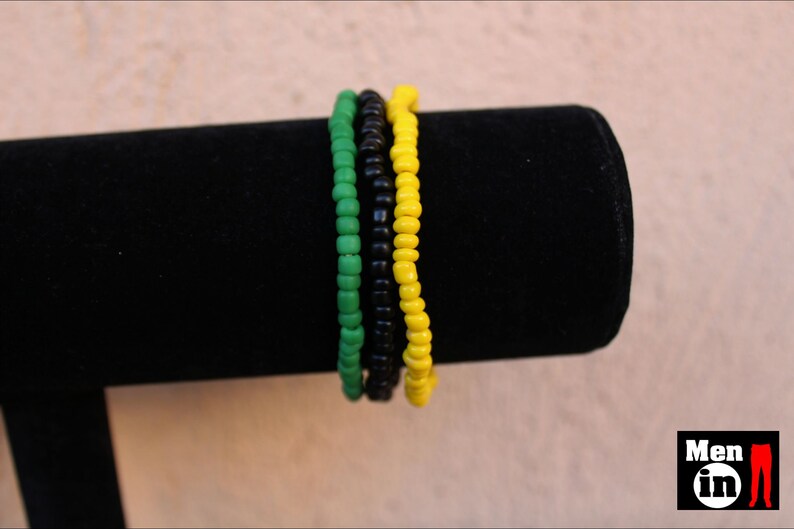 Jamaica Flag Bracelet, Rastafari Bracelet, Rasta Bracelet Set, Jamaica