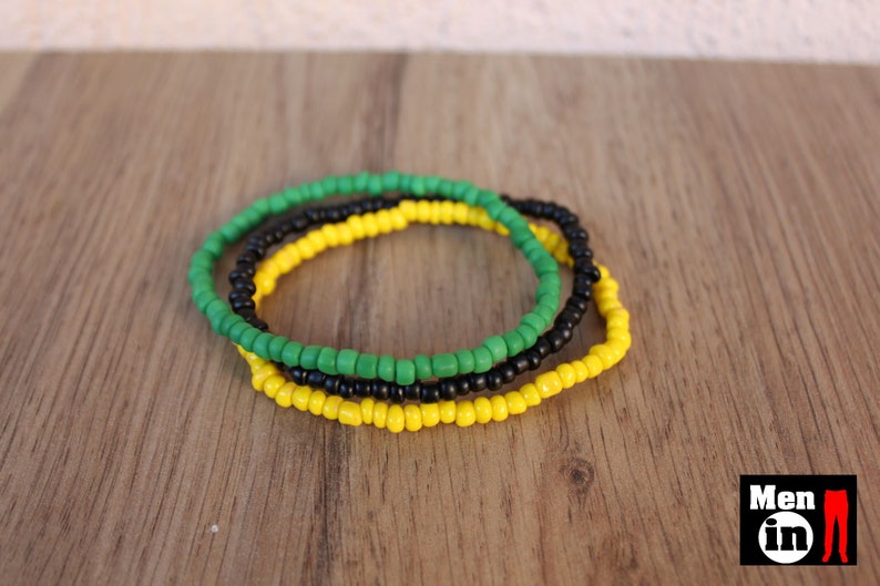 Jamaica Flag Bracelet, Rastafari Bracelet, Rasta Bracelet Set, Jamaica