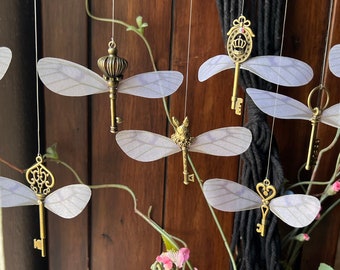 Wonderland Dragonfly Keys: Mad Hatter Tea Party Decor, Set of 8