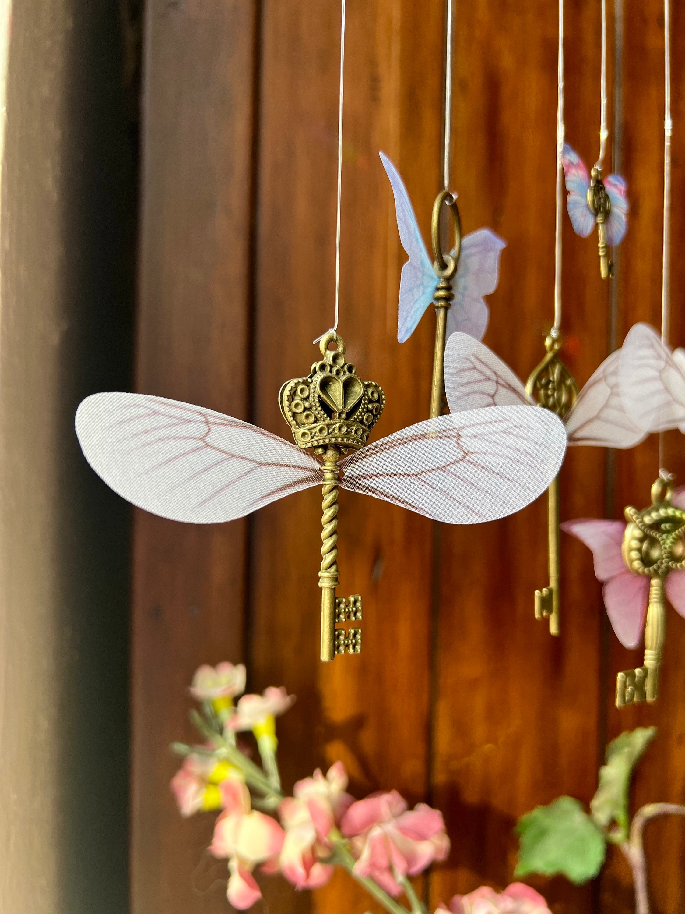 Wonderland Flying Keys: Dragonfly & Butterfly Decor - Set of 12 - Etsy