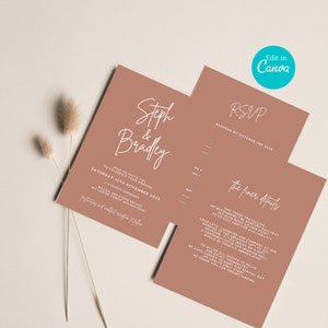 Editable Wedding Invitation, Canva Wedding Template, Wedding canva template, downloadable wedding invitation, wedding RSVP, Wedding invite