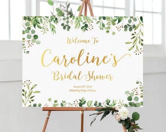 Brautparty-Schild, Greenery Bridal Shower, Brautparty-Einladung, Brautparty-Willkommensschild, Hochzeits-Willkommensschild, Brautparty-Banner