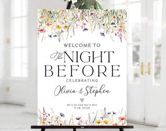 Rehearsal dinner Sign, Wedding Rehearsal Dinner, Wildflower Wedding decorations, Rehearsal dinner Decor, Wildflower Rehearsal Dinner decor