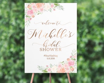 Pastel Blush, Bridal shower sign, shower signs, bridal shower banner, bridal shower decorations, bridal shower welcome sign, wedding signs