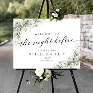 The Night Before Sign, Wedding Rehearsal Dinner, Rehearsal Dinner Sign