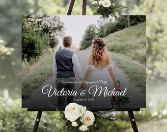Engagement welcome sign, Engagement sign, Rehearsal Dinner Sign, Engagement party sign, Photo Wedding sign, Photo Engagement party sign
