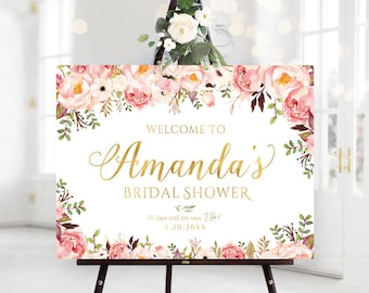 Personalized Bridal Shower sign, Bridal Shower decorations, Bridal Shower Welcome Sign, Bridal shower invitation, Shower Signs