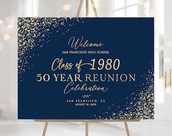 Reunion Decoration, 50 year high school reunion, Reunion welcome sign, Class reunion welcome sign, 50th class reunion, Reunion Celebration