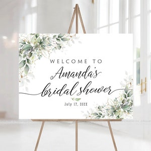 Bridal Shower Sign, Bridal Shower Decorations, Sage Green, Bridal Shower Welcome sign, Greenery Bridal Shower, Bridal shower invitation