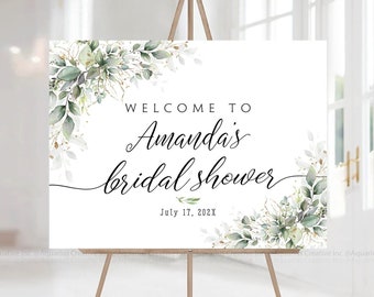 Bridal Shower Sign, Bridal Shower Decorations, Sage Green, Bridal Shower Welcome sign, Greenery Bridal Shower, Bridal shower invitation