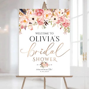 Letrero de bienvenida para despedida de soltera, letrero para despedida de soltera, decoraciones para despedida de soltera, invitación para despedida de soltera, póster para despedida de soltera, decoración en rosa ruborizado