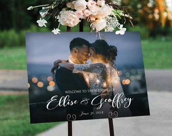 Photo wedding welcome sign, Photo wedding sign, Wedding Welcome Sign, Wedding decorations, Rehearsal Dinner Sign, Engagement Welcome Sign