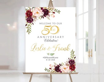 50th anniversary sign, 50th anniversary poster, Anniversary sign, Anniversary Wedding Sign, 50th Anniversary decorations, 50th anniversarys