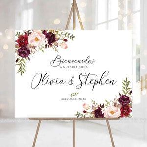 Bienvenidos a Nuestra Boda, sinal de boas-vindas em espanhol, casamento espanhol, sinal de Bienvenidos A Nuestra Boda, sinal de boas-vindas de casamento em espanhol