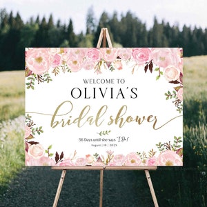 Letrero de despedida de soltera, decoraciones de despedida de soltera, letrero de bienvenida de despedida de soltera, invitación de despedida de soltera, póster de despedida de soltera, decoración rosa ruborizada