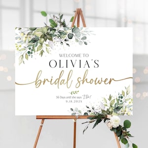 Letrero de despedida de soltera, letrero de bienvenida para despedida de soltera, decoraciones verdes para despedida de soltera, invitación para despedida de soltera, letrero para fiesta de despedida de soltera