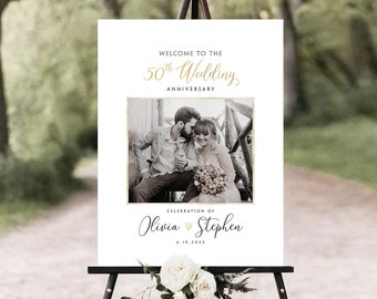 50th anniversary sign, 50th anniversary poster, 50Year Anniversary Sign, 50th Anniversary decorations, 50th Anniversary Decor, Gold Wedding
