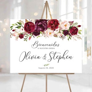 Bienvenidos a Nuestra Boda, sinal de boas-vindas em espanhol, casamento espanhol, sinal de Bienvenidos A Nuestra Boda, sinal de boas-vindas de casamento em espanhol
