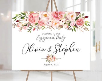Engagement welcome sign, Engagement sign, Engagement party welcome sign, Engagement Party Decor, engagement decorations, Engagement poster