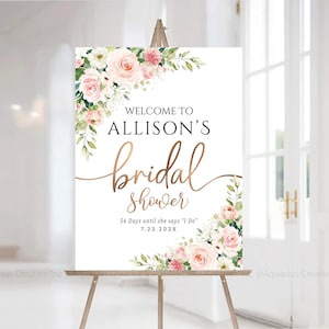 Bridal Shower Sign, Bridal Shower Decorations, Blust Pink Bridal Shower, Bridal Shower Invitation, Blush Pink Decor, Shower sign