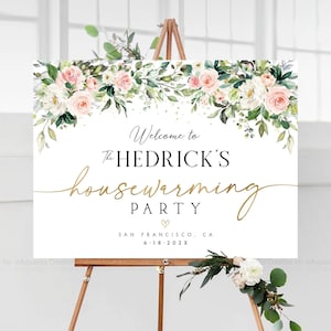 Decoraciones de inauguración de la casa con vegetación, letrero de bienvenida para inauguración de la casa, letrero para fiesta de inauguración de la casa, decoración para fiesta de inauguración de la casa, invitación para inauguración de la casa