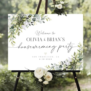 Decoraciones de inauguración de la casa con vegetación, letrero de bienvenida para inauguración de la casa, letrero para fiesta de inauguración de la casa, decoración para fiesta de inauguración de la casa, invitación para inauguración de la casa