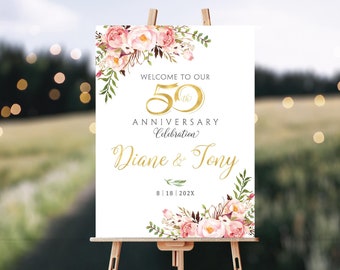 Cartel del 50 aniversario, cartel del 50 aniversario, cartel de aniversario imprimible, decoración del 50 aniversario - US_WS0103b