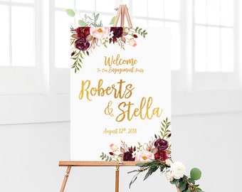 Engagement welcome sign, Engagement sign, welcome engagement party sign, engagement party sign, engagement decorations, engagement invites