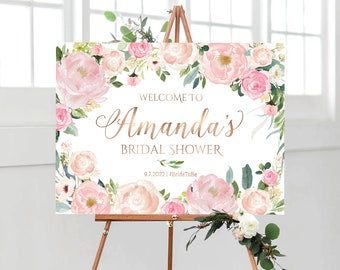 Bridal Shower Welcome Sign, Bridal Shower sign, Bridal Shower decorations, Blush pink bridal shower, blush bridal shower, Shower signs