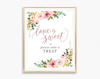 Love is Sweet Sign, Dessert Table Sign, Love is Sweet Take a Treat Sign, Wedding welcome sign, wedding decorations, Wedding Signs, Signs
