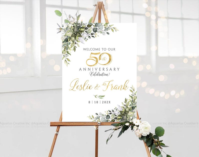 Anniversary Decorations, anniversary gifts, Anniversary sign, Anniversary sign 50th, 50th anniversary invitations, 50th anniversary Invite, 50 years of marriage, 50 years wedding invitation, 50th wedding anniversary