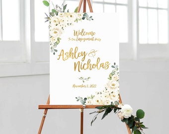 Engagement welcome sign, Engagement sign, welcome engagement party sign, engagement party sign, engagement decorations, engagement invites