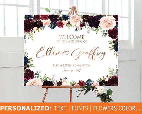 Wedding Welcome Sign Bohemian Wedding Sign Rustic Wedding - Etsy