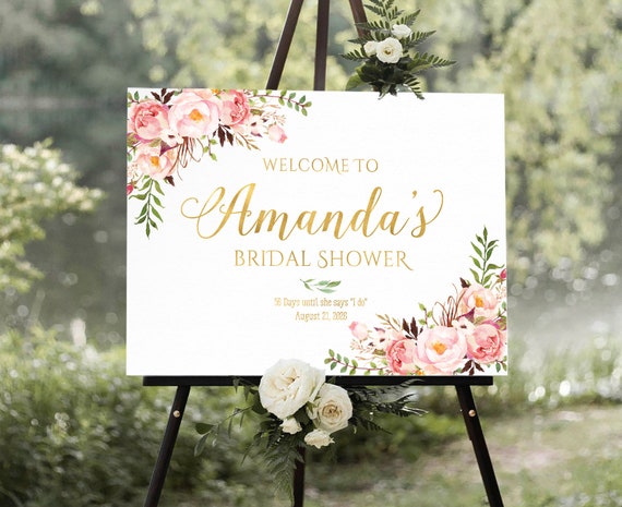 Bridal Shower sign, Shower Decor, Shower Welcome Sign, Bridal Shower decorations, Bridal shower Invitation, Bridal Shower Poster
