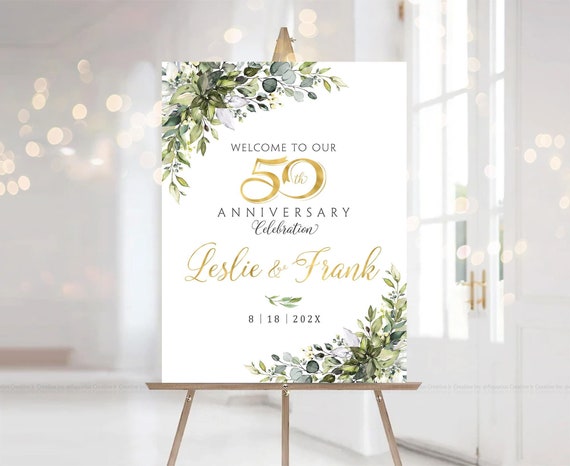 Personalized 50th Anniversary sign, 50th anniversary poster, 50th Anniversary decorations, Anniversary Wedding Decor, 50 Year Anniversary