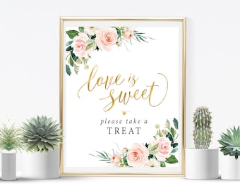 Love is Sweet Sign, Dessert Table Sign, Love is Sweet Take a Treat Sign, Wedding welcome sign, wedding decorations, Wedding Signs, Signs