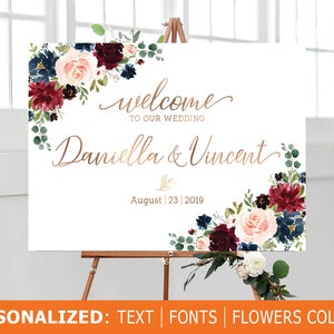 Wedding Welcome Sign, Bohemian Wedding Sign, Rustic Wedding Sign ...