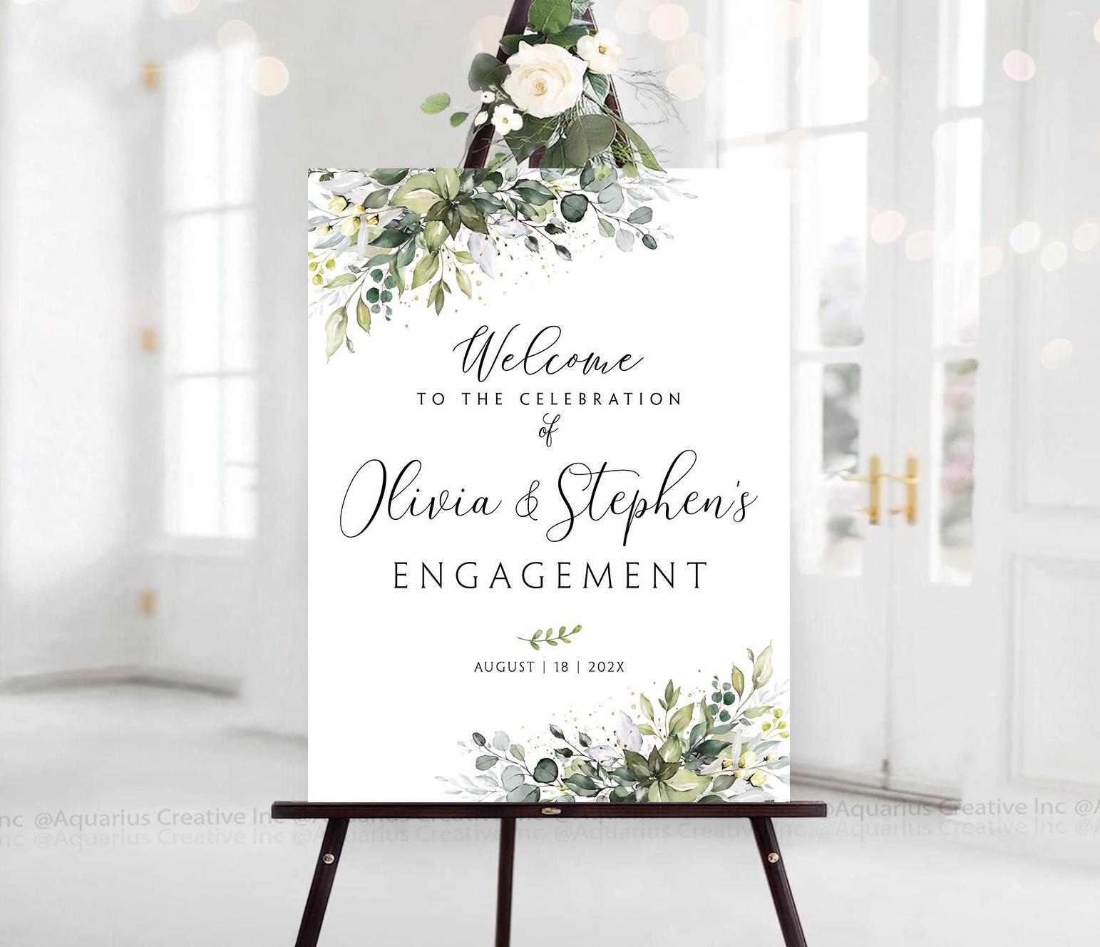 Engagement welcome sign, Engagement sign, Engagement party welcome sign, Engagement Party Decor, engagement decorations, Engagement poster