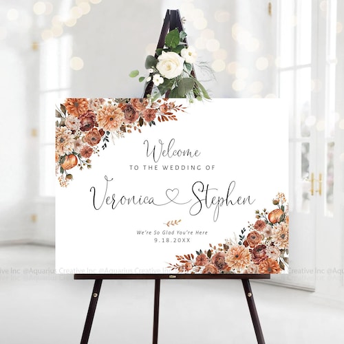 Herbst Hochzeit Zeichen, Hochzeit Willkommensschild, Hochzeit im Herbst Dekor, Hochzeit im Herbst Dekorationen, Hochzeit im Herbst Einladungen, Hochzeit im Herbst Dekor