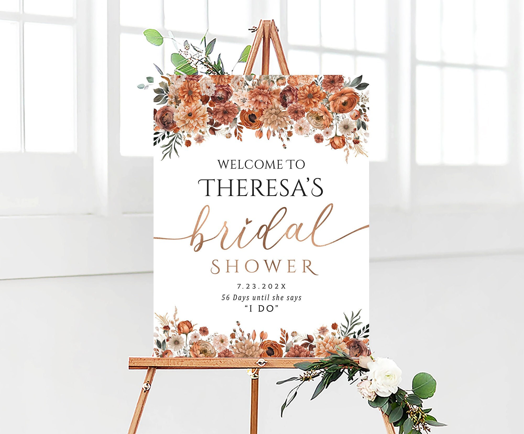Bridal Shower sign Fall Bridal Shower Welcome Sign Terracotta Bridal Shower decorations Bridal Shower Invitations Autumn