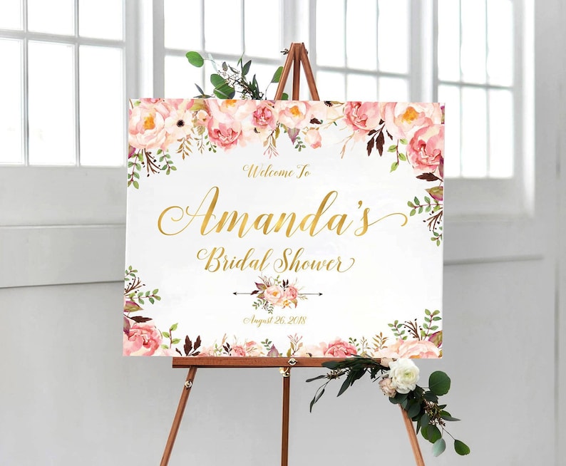 Bridal Shower Decor, Blush Pink Bridal Shower Decorations, Bridal Shower Banner, Bridal shower Invite, Bridal shower Poster, Blush Pink decor, Bridal Tea sign, Bridal Brunch Sign, Rose Gold Decor, Greenery Decor, Couples Shower Sign, Shower Sign
